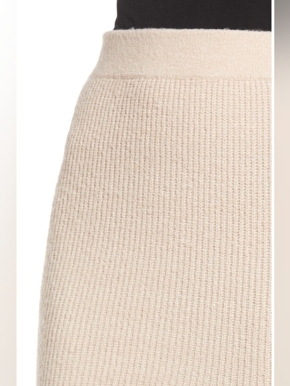 NWT (MSRP $59) Leith Women's Tan Memoir Split Sweater Midi Skirt Size XL cozy - Picture 4 of 16